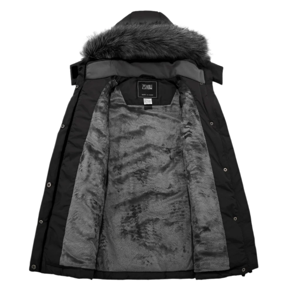 Wantdo Kids' Black Fleece-Lined Winter Parka Size 10-12 Black Faux Fur Hood